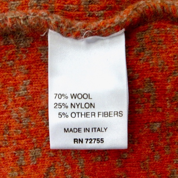 A.IDA Sweater Jacket Wool Blend Long Cardigan Orange Tan SZ S - Picture 7 of 8